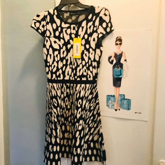 Karen Millen Leopard Fit&Flare Dress XS - Picture 6 of 8